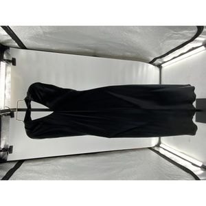 Quince Women's 100% Washable Silk Twist Halter Midi Dress Black S NEW